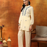 Viscose Rayon Embroidered Top and Trouser Co-Ord Set
