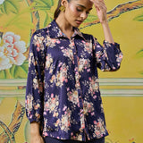 Eshara Garnet Red Floral Printed Shirt