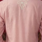 Pink Mirror Work Cotton Kurta Set