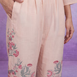 Pink Floral Placement Print Linen Co-ord Set
