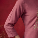 Dusky Pink Solid Cotton Straight Co-Ord Set