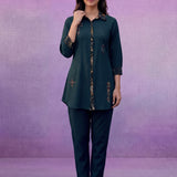 D.Teal  All-Over Printed Cotton Co-ord Set