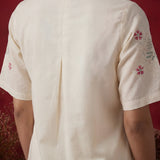 Ivory Embroidered Chanderi Regular Co-ord Set
