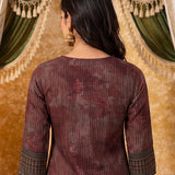Saanika Dusky Red Printed Kurta Set