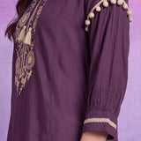 Cotton Lavender Embroidered Tunic