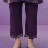Purple Printed Cotton Panelled Kurta Set