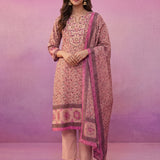 Pink All-Over Placement Printed Straight Suit Set