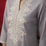 Spa Mirror Work Cotton Kurta Set