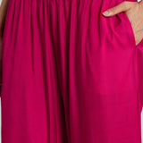 Meher Raspberry Fuchsia Embroidered A-Line Kurta Set