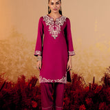 Samaira Electric Fuchsia Embroidered Suit Set
