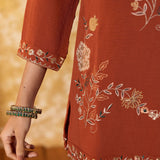 Anvitha Ginger Orange Embroidered Co-ord Set
