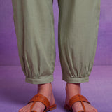 Green Terylene Straight Kurta Set with Dupatta