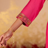 Anaya Barbie Fuchsia Embroidered Kurta Set
