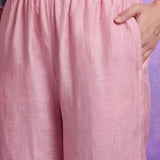 Pink Terylene Straight Kurta Set with Dupatta