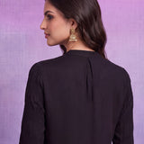 Zoya Black Embroidered Top