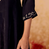 Tara Midnight Black Embroidered Anarkali Suit Set