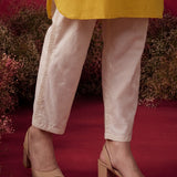 Yellow Mirror Work Cotton Kurta Set