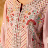 Vaara Nishat Pink Embroidered Suit Set with Dupatta