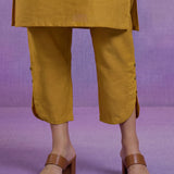 Mustard Embroidered Kurta Set with Resham Work