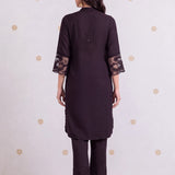 Ziya Blackberry Purple Embroidered Kurta Set