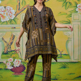 Aurelia Olive Garden Printed Kaftan Set
