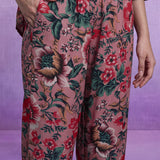 Pink Rayon Floral Embroidered Straight Co-ord Set