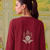 Nooraya Deep Red Embroidered Co-ord Set