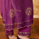 Esha Mulberry Purple Embroidered Suit Set