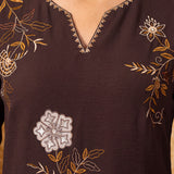 Anvitha Coffee Brown Embroidered Co-ord Set