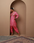 Pink Co-ord Set with Sequin Work Kurta and Dhoti