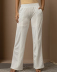 Off-White Delicate Fabric Palazzo Pants