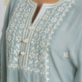 Amaira Celeste Blue Embroidered Kaftan Set