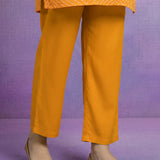 Yellow Cotton Blend Printed Dori Suit Set