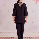 Arzoo Ebony Black Embroidered Co-ord Set