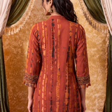 Aaira Amber Red Printed Embroidered Co-ord Set