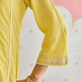 Rhea Lemon Green Sequin Embroidered Suit Set