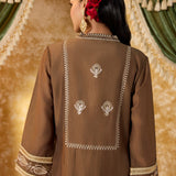Lavanya Mud Brown Embroidered Suit Set