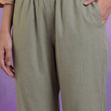 Mint Green Applique Kurta Set with Organza Trims