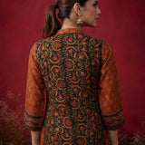 Gulrukh Green Traditional Printed Long Kurta Set
