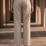 Beige Linen Blend Daily Wear Palazzos