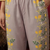 Saina Dove Beige Printed Remi Linen Co-ord Set for Women