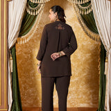 Riddhima Brown Plum Embroidered Co-ord Set