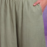 Green Terylene Straight Kurta Set with Dupatta