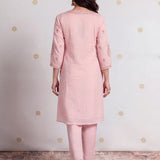 Gulabo Misty Pink Embroidered Kurta Set