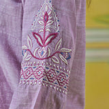 Elara Frost Lilac Embroidered Shirt