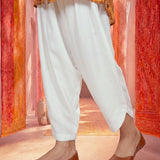 White Satin Relaxed Fit Salwar