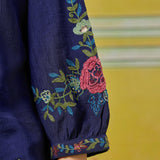 Aarohi Prussian Navy Thread Embroidered Co-ord Set
