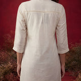 Sehr Ivory Embroidered Silk Kurti