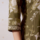 Ira Olive Green Printed Kurta Set