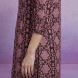 Wine Georgette Sequin Embellished Printed Tunic